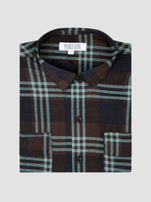  Regular Fit Iris Brown/Blue Check Long Sleeve Shirt
