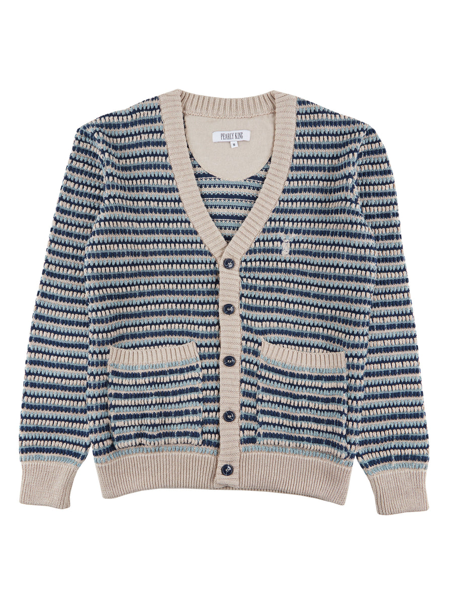 Blue and white cardigan sweater online