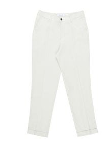  Linen mens tailored trouser ecru pearly king