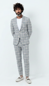 Slim Fit Stretch Comfortable Check Maul Rose Branded Mens Tailored Trouser