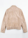 Boxy Fit Anchor Ecru Suede Leather Jacket