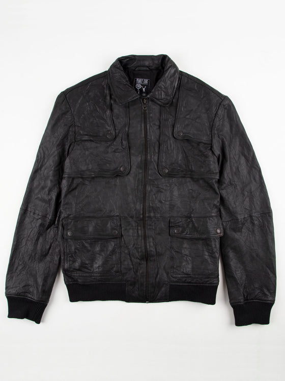 Regular Fit Bullitt Black Leather Jacket