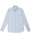 Regular fit mens cotton classic print sky formal long sleeve shirt pearly king