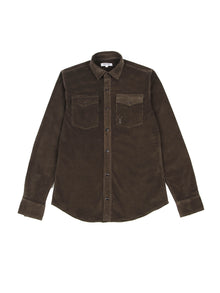  Regular Fit Cotton Elixir Olive Utility Inspired Cord Branded Mens Long Sleeve Shirt