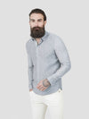 Regular fit mens silk blend floral jacquard sky casual long sleeve shirt pearly king