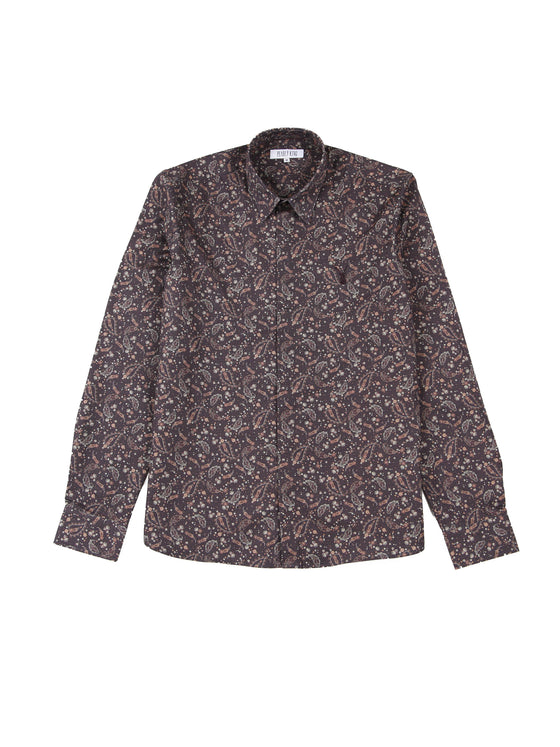 Regular Fit Pace Burgundy Printed Long Sleeve Shirt
