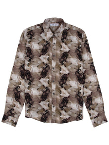  Regular Fit Prone Marbled Green Printed Long Sleeve Shirt