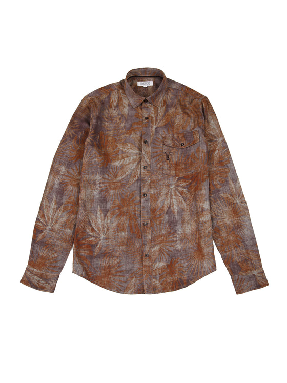 Regular Fit Retain Rust Printed Long Sleeve Shirt