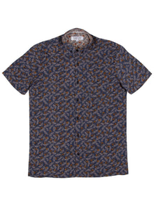  Regular Fit Divert Vintage Blue Floral Short Sleeve Shirt