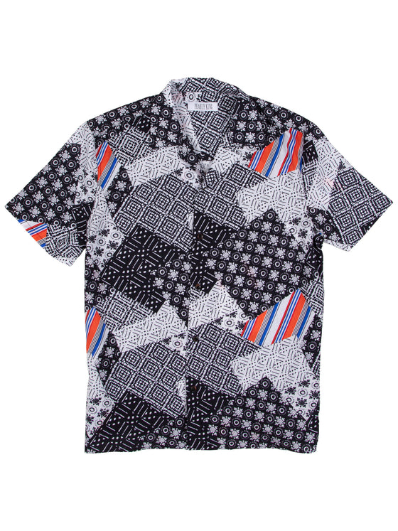 Regular Fit Tilt Black/White Resort Short Sleeve Shirt