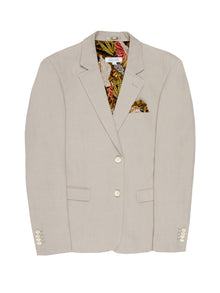  Regular fit mens stretch herringbone beige single breasted blazer pearly king