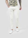 Comfortable stretch mens casual off white denim jean pearly king