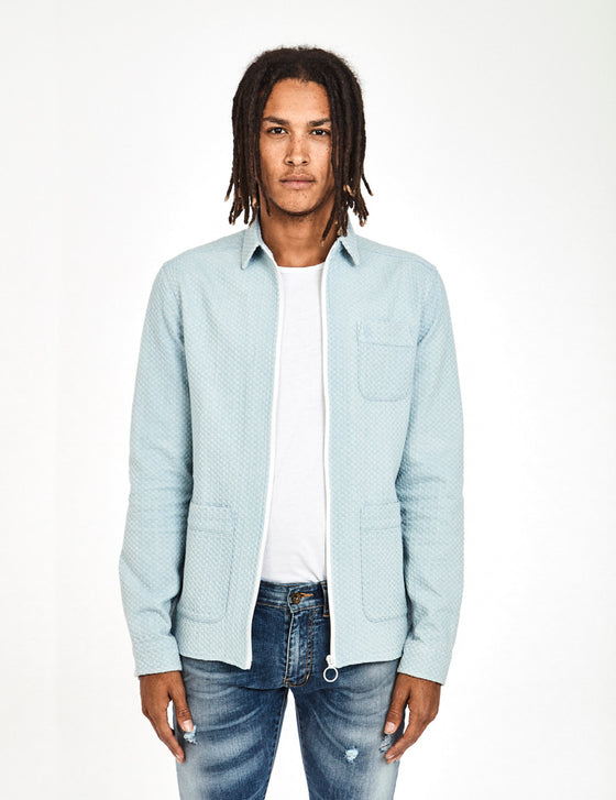 Regular Fit Husk Light Blue Shirt Jacket