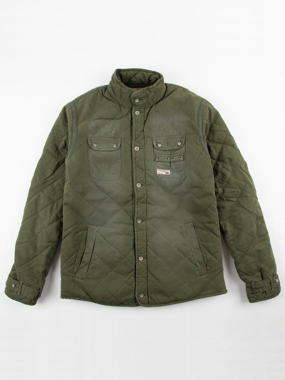 Regular Fit Suckerpunch Green Quilted Casual Jacket