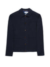 Regular fit mens linen stretch navy plain tailored boxy fit jacket pearly king