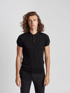 Regular Fit Luxe Black Short Sleeve Knitted Polo Shirt