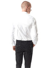 Regular fit mens cotton stretch classic white casual long sleeve shirt pearly king