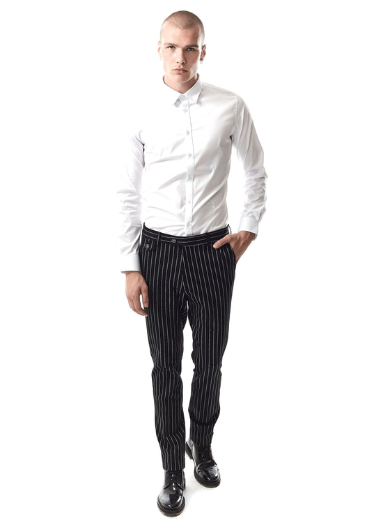 Regular fit mens cotton stretch classic white casual long sleeve shirt pearly king