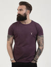 Regular fit mens cotton jersey essential core basic plain grape purple t shirt pearly king