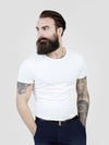 Regular fit mens cotton jersey essential core basic plain white t shirt pearly king