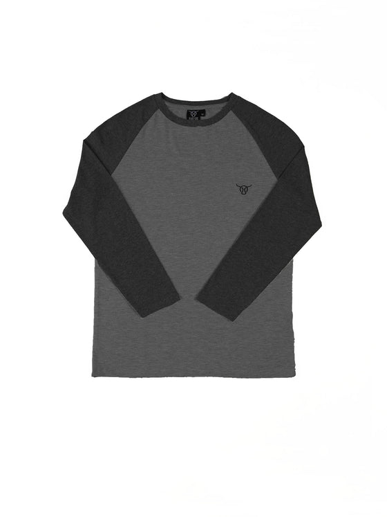 Regular Fit Spirit Charcoal/Black Raglan Long Sleeve T-Shirt