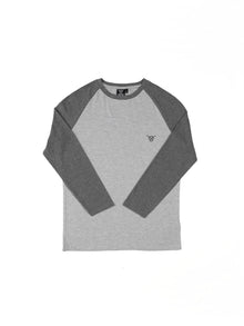  Regular Fit Spirit Grey/Charcoal Raglan Long Sleeve T-Shirt