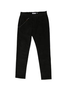  Slim Fit Mid Stretch Heist Black Moleskin Textured Branded Mens Trouser
