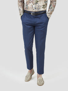  Comfortable stretch mens tailored trouser navy pearly king