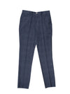Linen cotton stretch mens tailored trouser navy pearly king