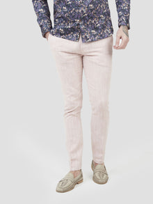  Linen cotton mens tailored trouser rose pearly king