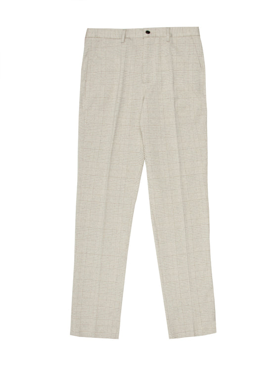 Linen stretch mens tailored trouser beige pearly king