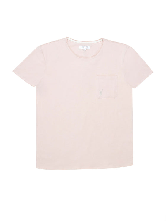 Regular fit mens cotton jersey classic raw edge rose short sleeve t shirt pearly king