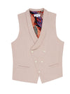 Regular fit mens stretch herringbone rose single breasted waistcoat pearly king