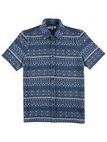  tribe-blue-printed-mens-midweight-short-sleeve-shirt-pearly-king