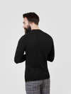 Regular Fit Lure Black Long Sleeve Knitted Polo Shirt