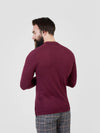 Regular Fit Lure Burgundy Long Sleeve Knitted Polo Shirt