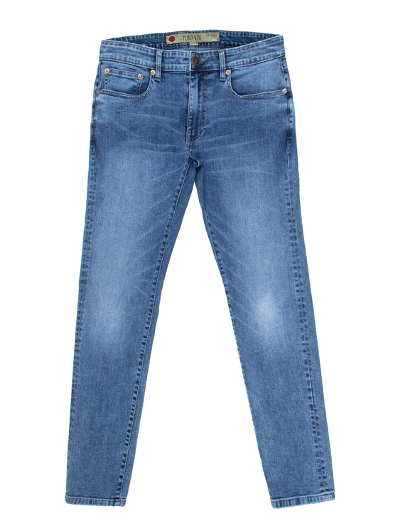 offer inden for pave Slim mid stretch mens smog denim jean in light | Pearly King