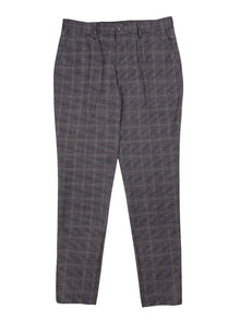  Slim Fit Mid Stretch Patter Rust Check Tailored Trouser