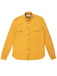  Regular Fit Waver Mustard Military Style Long Sleeve Shirt